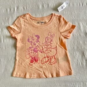 Disney Kids Peach T-Shirt with Minnie and Daisy